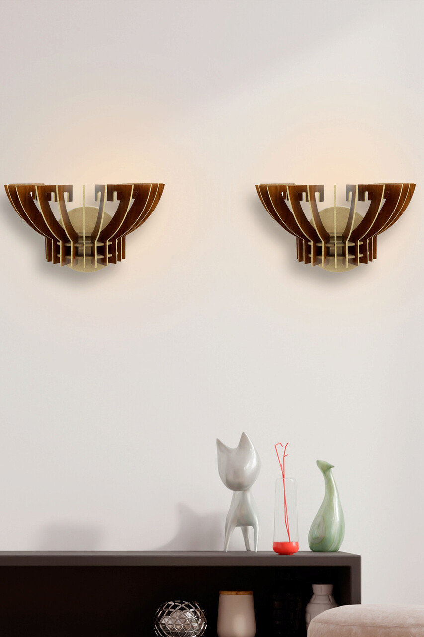 Aplica de perete, Opviq, 390FLH2122, Maro - imagine 3